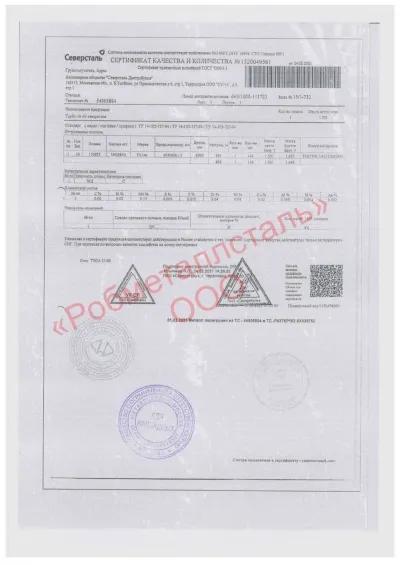 Сертификат Сертификат на Труба профильная 40x40х1,5 мм