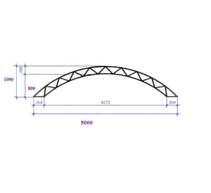 Фото Ферма арочная 5 метров из профильной трубы