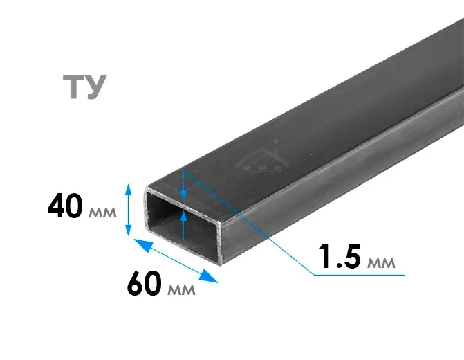 Труба прямоугольная 60х40х1.5 мм ТУ