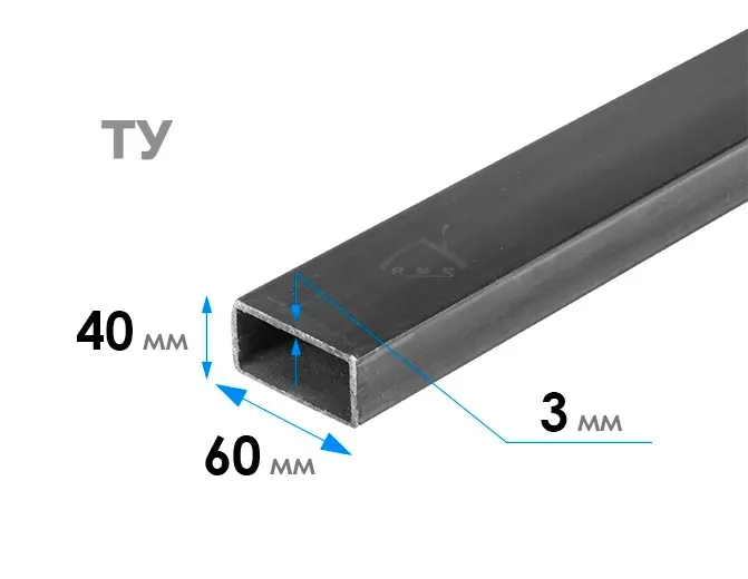 Труба прямоугольная 60х40х3 мм ТУ