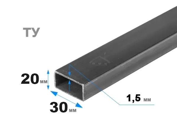 Труба прямоугольная 30х20х1,5 мм ТУ